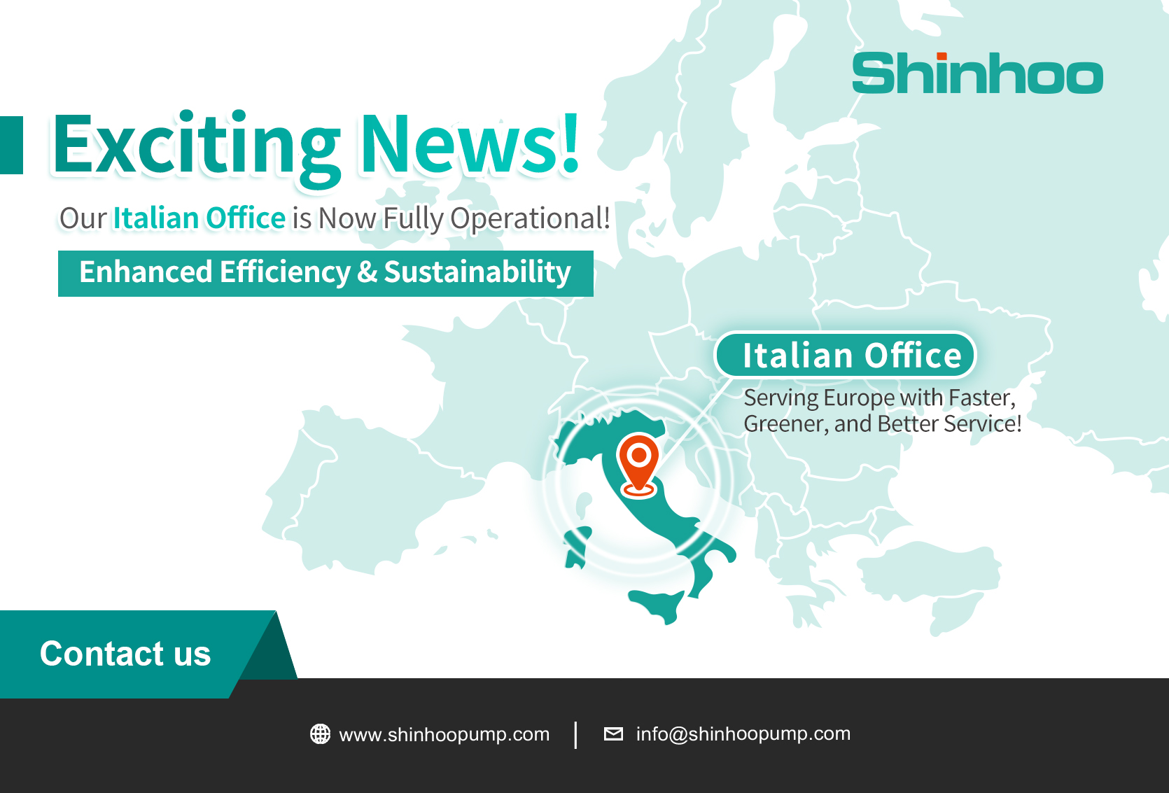  Wir freuen uns, einen bedeutenden Meilenstein auf unserer Expansionsreise ankündigen zu können - unser italienisches Büro ist jetzt voll einsatzbereit! Dieser strategische Schritt ist ein entscheidender Schritt zur Stärkung unserer Präsenz in Europa und unterstreicht unser Engagement, unseren geschätzten Kunden einen außergewöhnlichen Service zu bieten.    Aber das ist noch nicht alles! Neben der Eröffnung unserer italienischen Niederlassung sind wir stolz darauf, unser brandneues Lager zu enthüllen, das für eine effizientere und nachhaltigere Abwicklung der europäischen Aufträge konzipiert wurde. Diese hochmoderne Anlage ermöglicht es uns, unsere Kunden noch direkter zu bedienen, indem wir schnellere Lieferzeiten, eine umweltfreundlichere Logistik und ein noch besseres Gesamterlebnis gewährleisten.    Ein großer Sprung nach vorn   Diese Expansion ist ein großer Schritt vorwärts in unserem Bestreben, nahtlose, kundenorientierte Lösungen in ganz Europa anzubieten. Durch den Aufbau einer lokalen Präsenz und die Optimierung unserer Lieferkette sind wir besser in der Lage, die wachsenden Anforderungen unserer Kunden zu erfüllen und gleichzeitig unseren ökologischen Fußabdruck zu verringern.    Haben Sie Fragen? Wir sind für Sie da!   Wir verstehen, dass diese aufregende Entwicklung Fragen aufwirft, und wir sind für Sie da, um Ihnen alle notwendigen Informationen zu geben. Zögern Sie nicht, uns unter [Kontaktdaten einfügen] für weitere Informationen zu kontaktieren. Ihre Zufriedenheit hat für uns oberste Priorität, und wir freuen uns darauf, Ihnen auch weiterhin einen hervorragenden Service bieten zu können.  